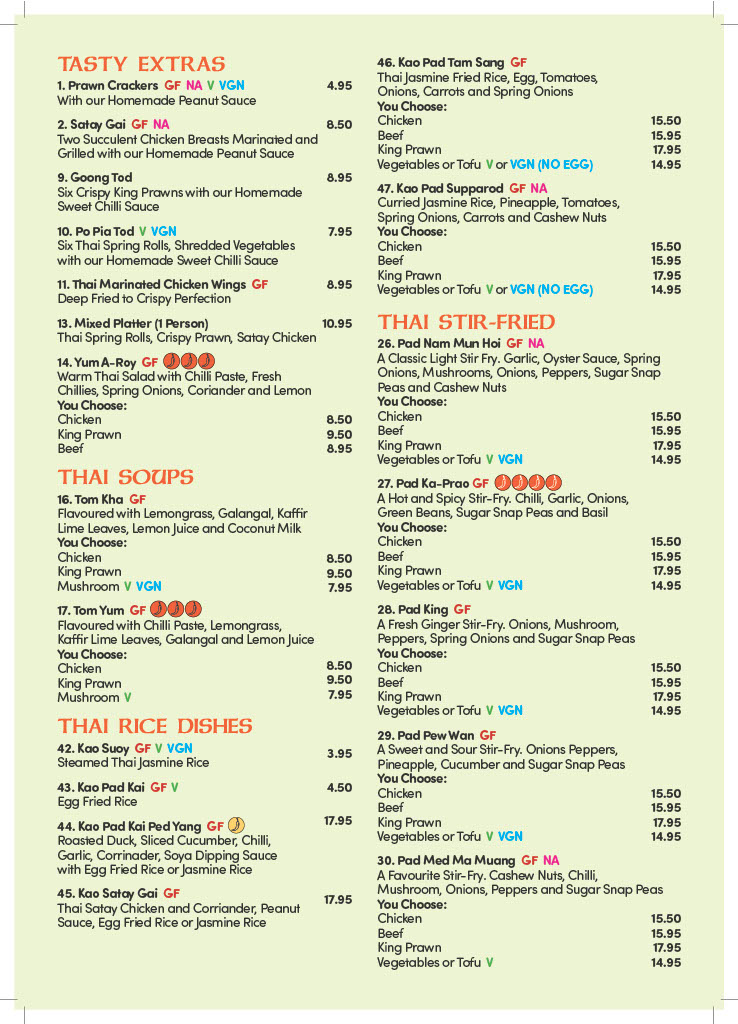 Largigi Food Menu Page 2